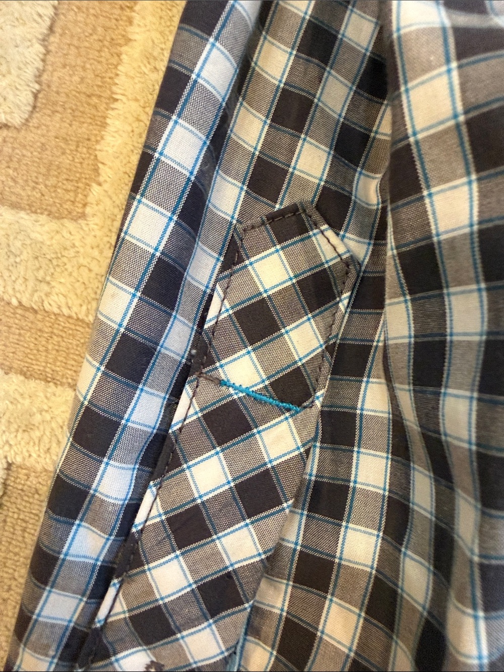 7 Diamonds Blue and White Gingham Button-Down Shirt - Picture 6 of 7